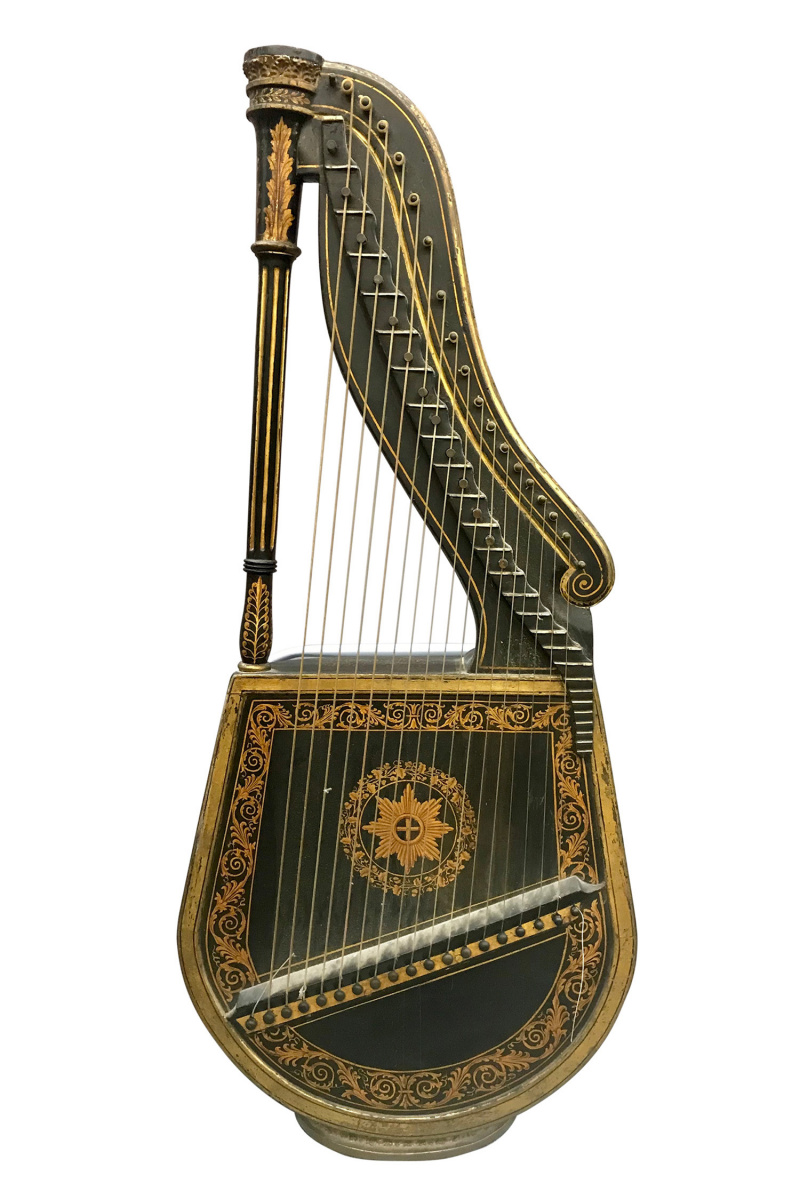 Lot 367 An English Dital Harp by Edward Lights & Co., London circa